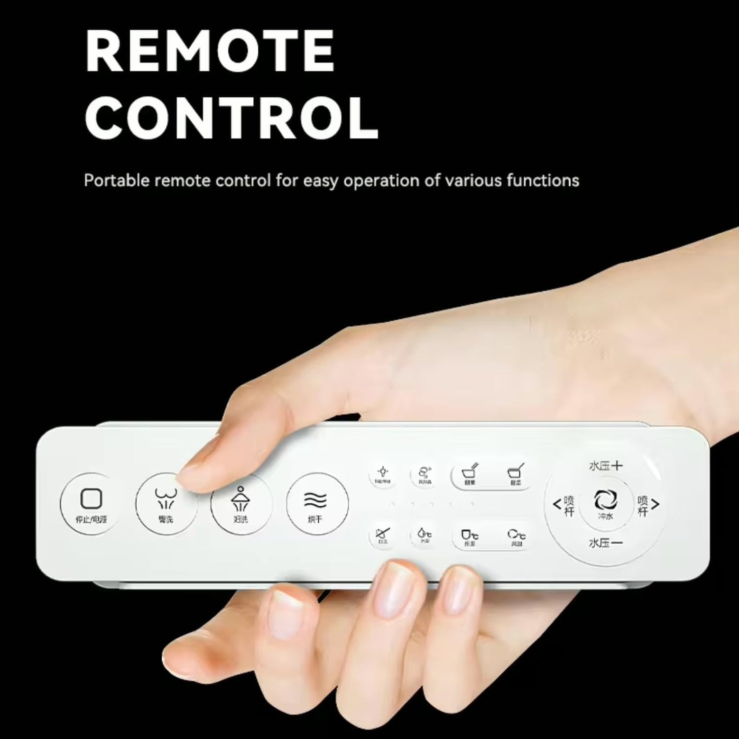 VIDEC TD-76E Electronic Bidet Smart Toilet, Auto Open/Close Lid & Seat with Radar and Foot Sensor, Auto Flushing, Unlimited & Filtered Warm Water, 6 Modes Spa Wash, Warm Air Dryer, Deodorizer, Heated Seat, Night Light/LED, Remote Control.