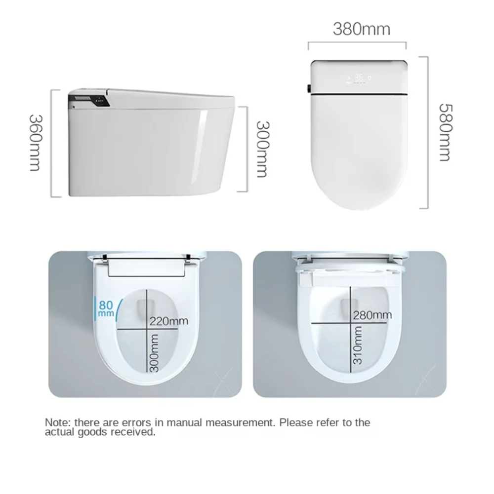 VIDEC TD-110W Wall Mounted Smart Toilet, Auto Open/Close Lid & Seat with Radar and Foot Sensor, Auto Flushing, Unlimited & Filtered Warm Water, 6 Modes Spa Wash, Warm Air Dryer, Heated Seat, Remote Control.