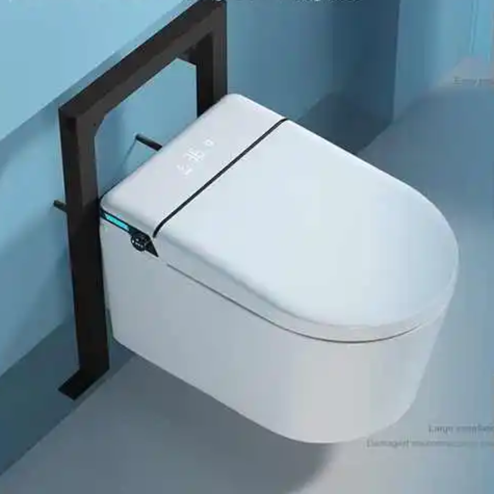 VIDEC TD-110W Wall Mounted Smart Toilet, Auto Open/Close Lid & Seat with Radar and Foot Sensor, Auto Flushing, Unlimited & Filtered Warm Water, 6 Modes Spa Wash, Warm Air Dryer, Heated Seat, Remote Control.