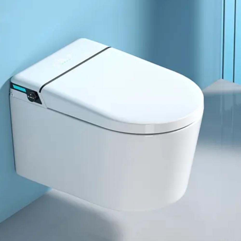 VIDEC TD-110W Wall Mounted Smart Toilet, Auto Open/Close Lid & Seat with Radar and Foot Sensor, Auto Flushing, Unlimited & Filtered Warm Water, 6 Modes Spa Wash, Warm Air Dryer, Heated Seat, Remote Control.