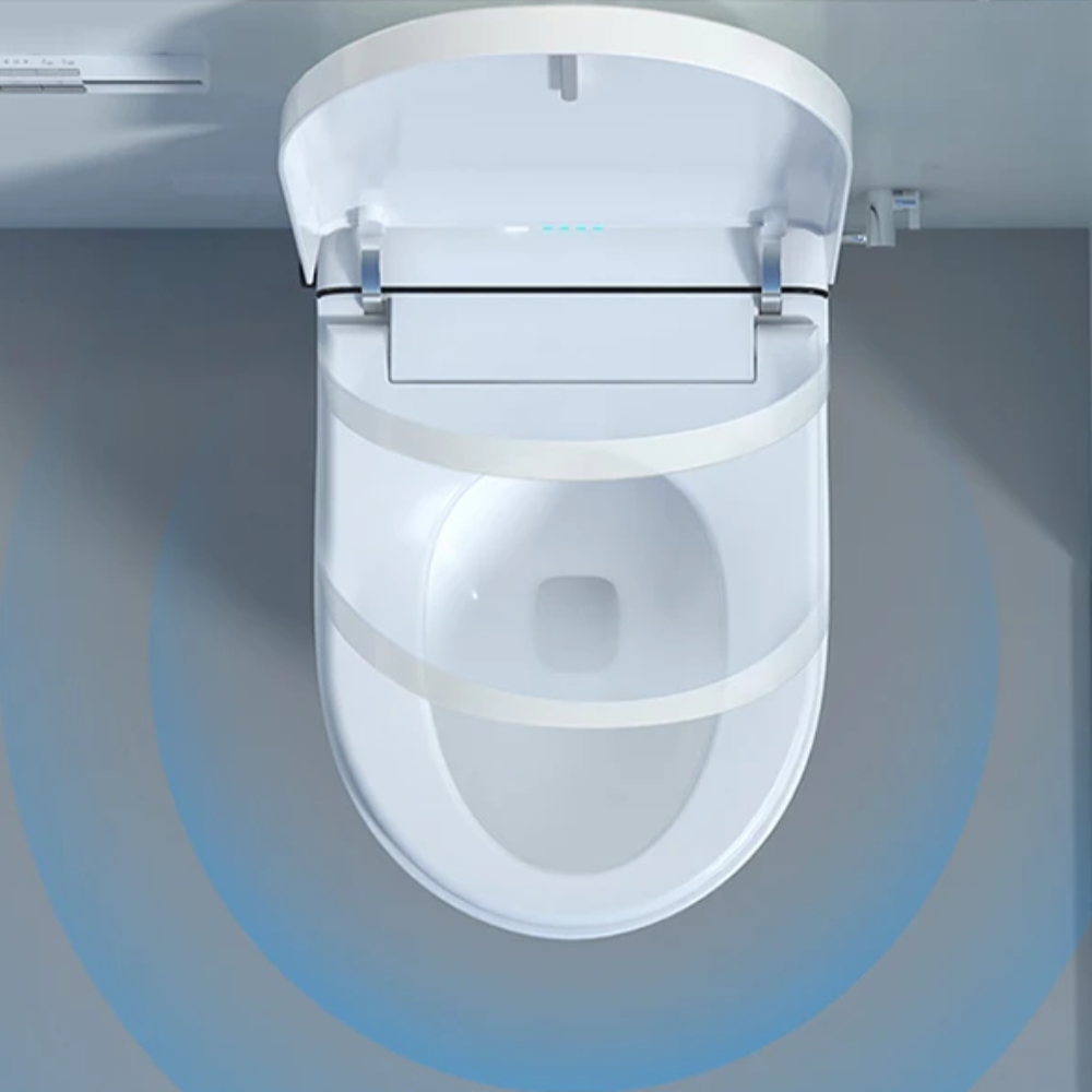 VIDEC TD-110W Wall Mounted Smart Toilet, Auto Open/Close Lid & Seat with Radar and Foot Sensor, Auto Flushing, Unlimited & Filtered Warm Water, 6 Modes Spa Wash, Warm Air Dryer, Heated Seat, Remote Control.