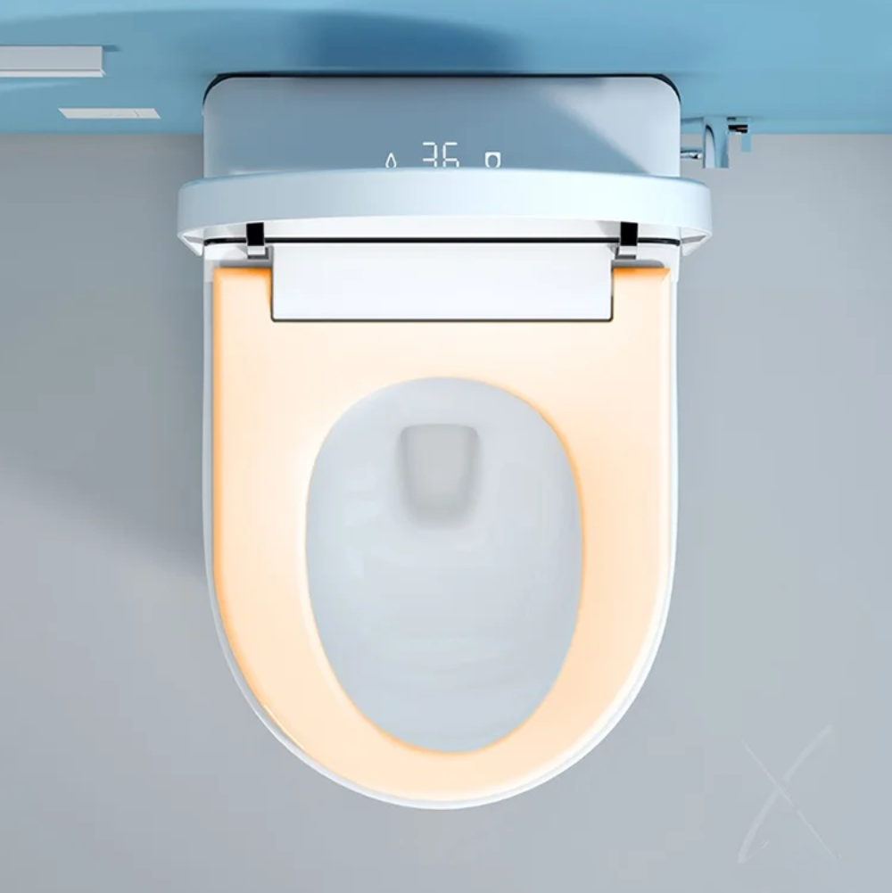 VIDEC TD-110W Wall Mounted Smart Toilet, Auto Open/Close Lid & Seat with Radar and Foot Sensor, Auto Flushing, Unlimited & Filtered Warm Water, 6 Modes Spa Wash, Warm Air Dryer, Heated Seat, Remote Control.