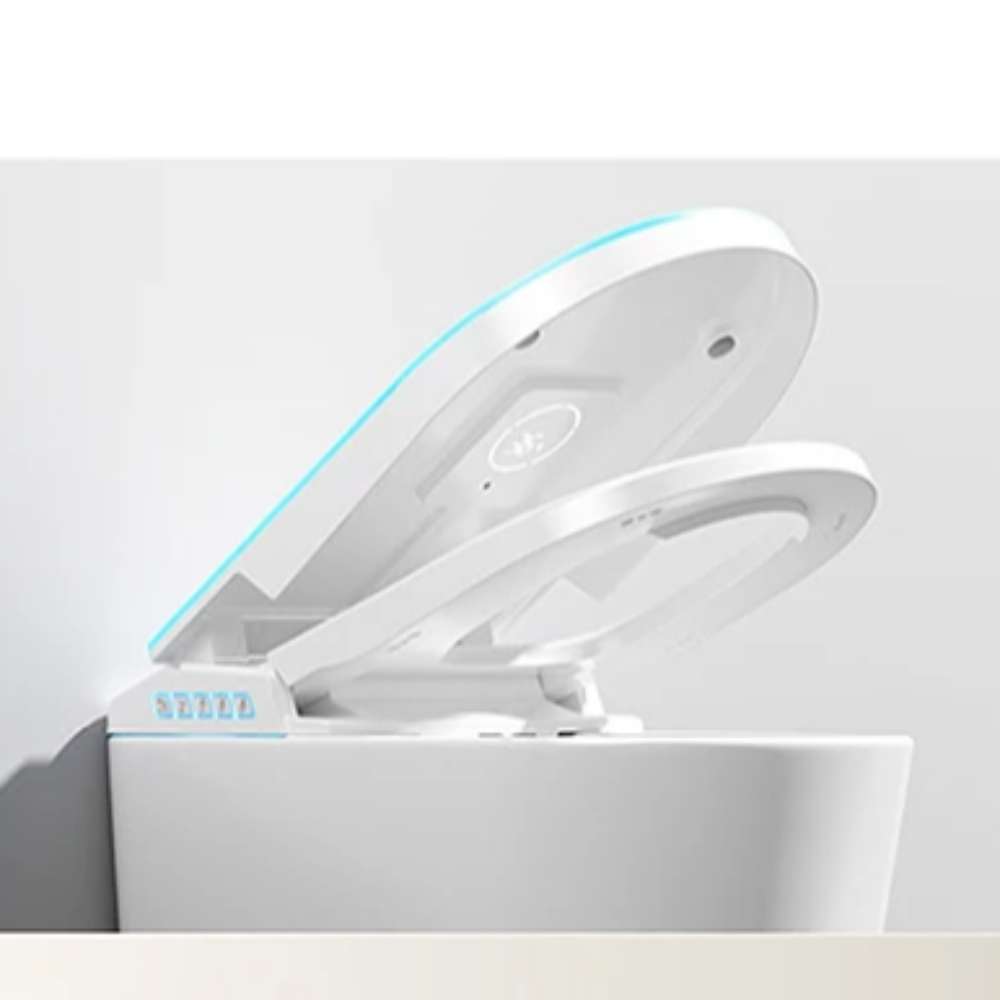 VIDEC TD-130W Wall Mounted Smart Toilet, Auto Open/Close Lid & Seat with Radar and Foot Sensor, Auto Flushing, Unlimited & Filtered Warm Water, 6 Modes Spa Wash, Warm Air Dryer, Heated Seat, Remote Control.