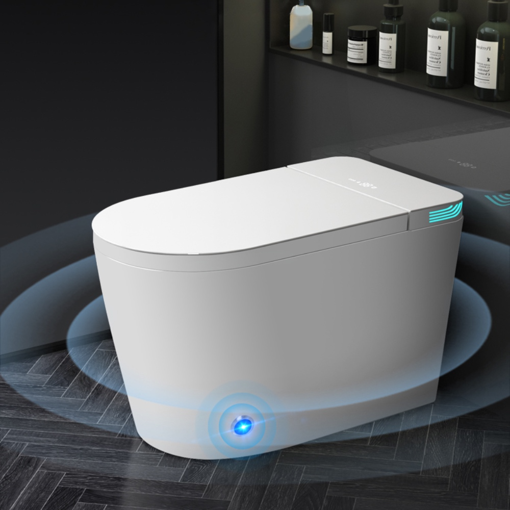 VIDEC TD-76ER Electronic Bidet Smart Toilet, Auto Open/Close Lid & Seat with Radar and Foot Sensor, Auto Flushing, Unlimited & Filtered Warm Water, 6 Modes Spa Wash, Warm Air Dryer, Deodorizer, Heated Seat, Night Light/LED, Remote Control.
