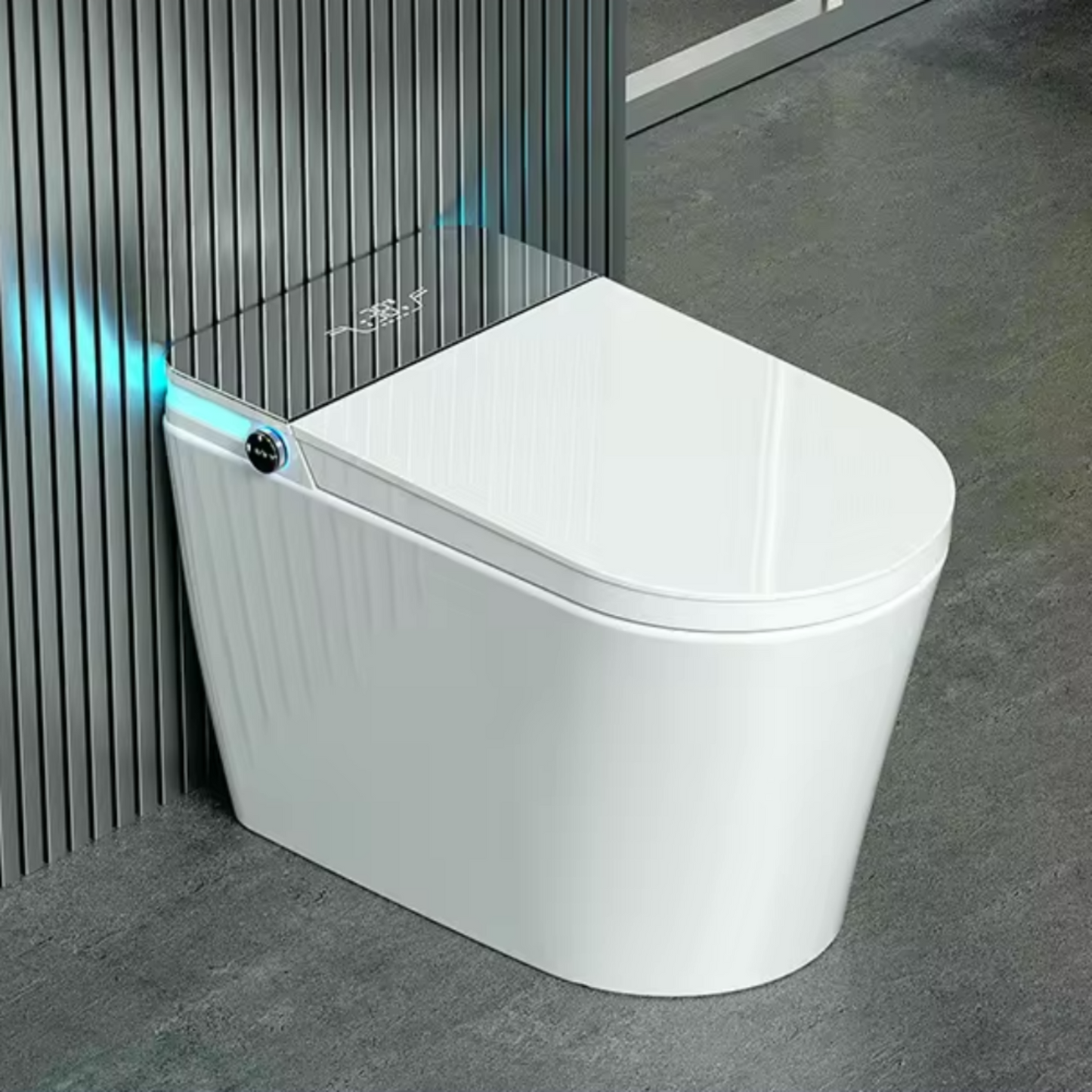 VIDEC TD-76E Electronic Bidet Smart Toilet, Auto Open/Close Lid & Seat with Radar and Foot Sensor, Auto Flushing, Unlimited & Filtered Warm Water, 6 Modes Spa Wash, Warm Air Dryer, Deodorizer, Heated Seat, Night Light/LED, Remote Control.