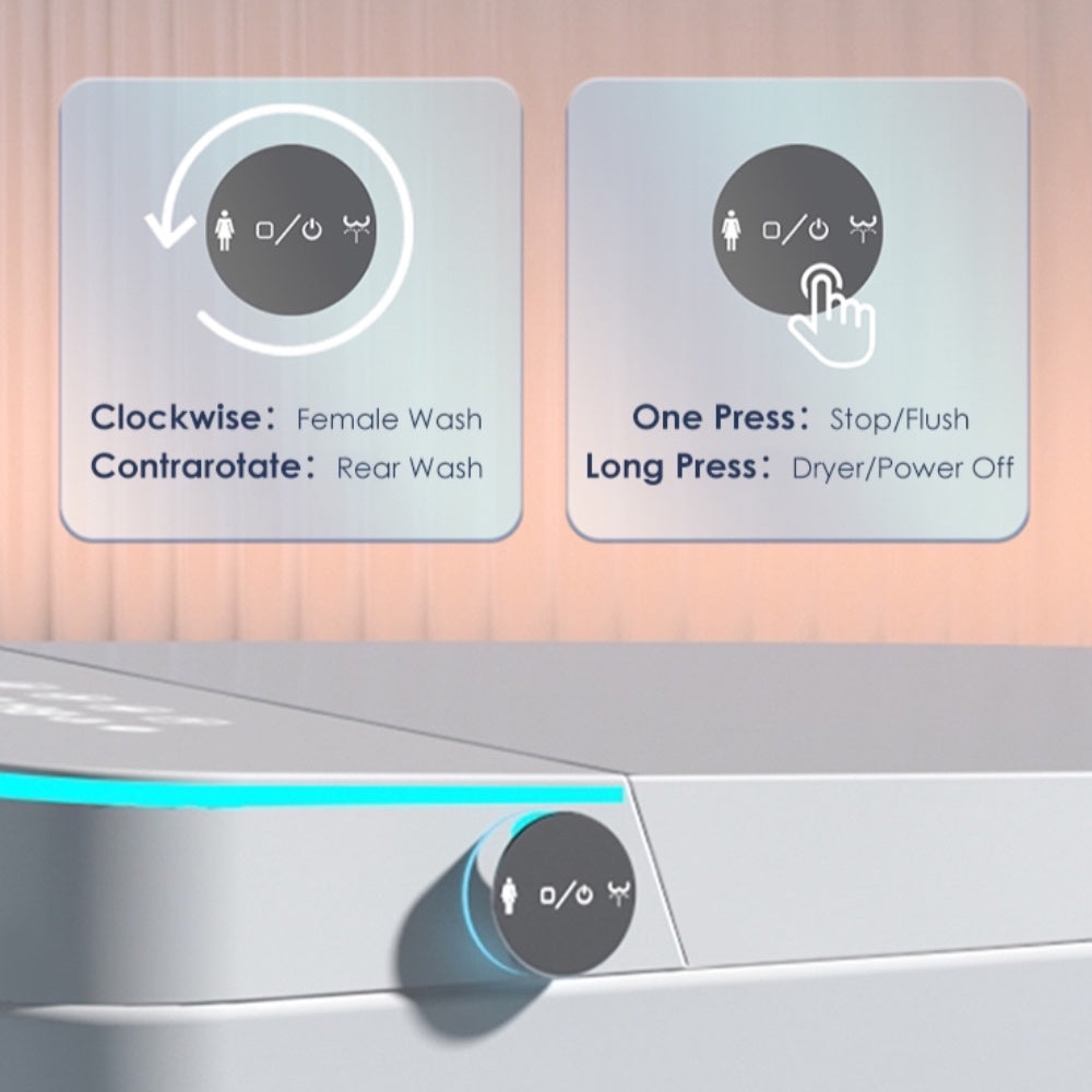 VIDEC TD-68E Electronic Bidet Smart Toilet, Auto Open/Close Lid & Seat with Radar and Foot Sensor, Auto Flushing, Unlimited & Filtered Warm Water, 6 Modes Spa Wash, Warm Air Dryer, Deodorizer, Heated Seat, Night Light/LED, Remote Control