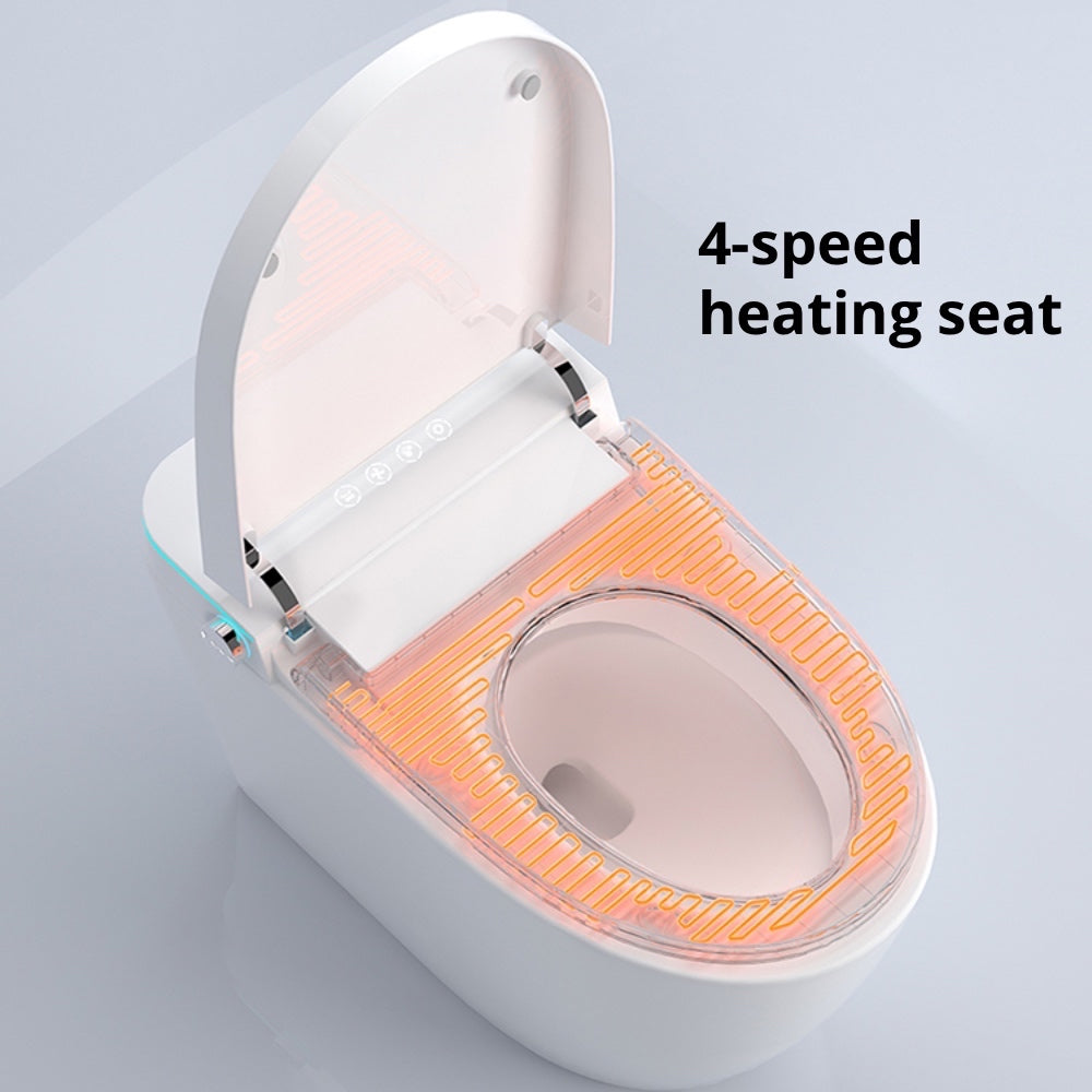 VIDEC TD-68E Electronic Bidet Smart Toilet, Auto Open/Close Lid & Seat with Radar and Foot Sensor, Auto Flushing, Unlimited & Filtered Warm Water, 6 Modes Spa Wash, Warm Air Dryer, Deodorizer, Heated Seat, Night Light/LED, Remote Control