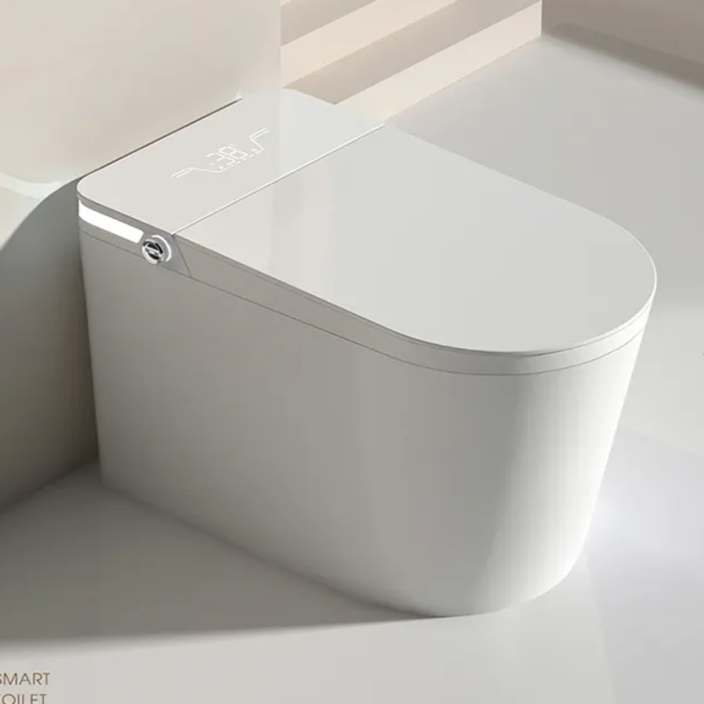 VIDEC TD-79E  Electronic Bidet Smart Toilet, Auto Open/Close Lid & Seat with Radar and Foot Sensor, Auto Flushing, Unlimited & Filtered Warm Water, 6 Modes Spa Wash, Warm Air Dryer, Deodorizer, Heated Seat, Night Light/LED, Remote Control.