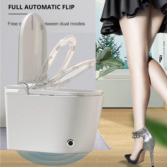 VIDEC TD-78E Electronic Bidet Smart Toilet, Auto Open/Close Lid & Seat with Radar and Foot Sensor, Auto Flushing, Unlimited & Filtered Warm Water, 6 Modes Spa Wash, Warm Air Dryer, Deodorizer, Heated Seat, Night Light/LED, Remote Control.