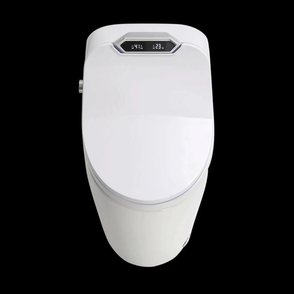 VIDEC TD-81E Electronic Bidet Smart Toilet, Auto Open/Close Lid & Seat with Radar and Foot Sensor, Auto Flushing, Unlimited & Filtered Warm Water, 6 Modes Spa Wash, Warm Air Dryer, Deodorizer, Heated Seat, Night Light/LED, Remote Control.