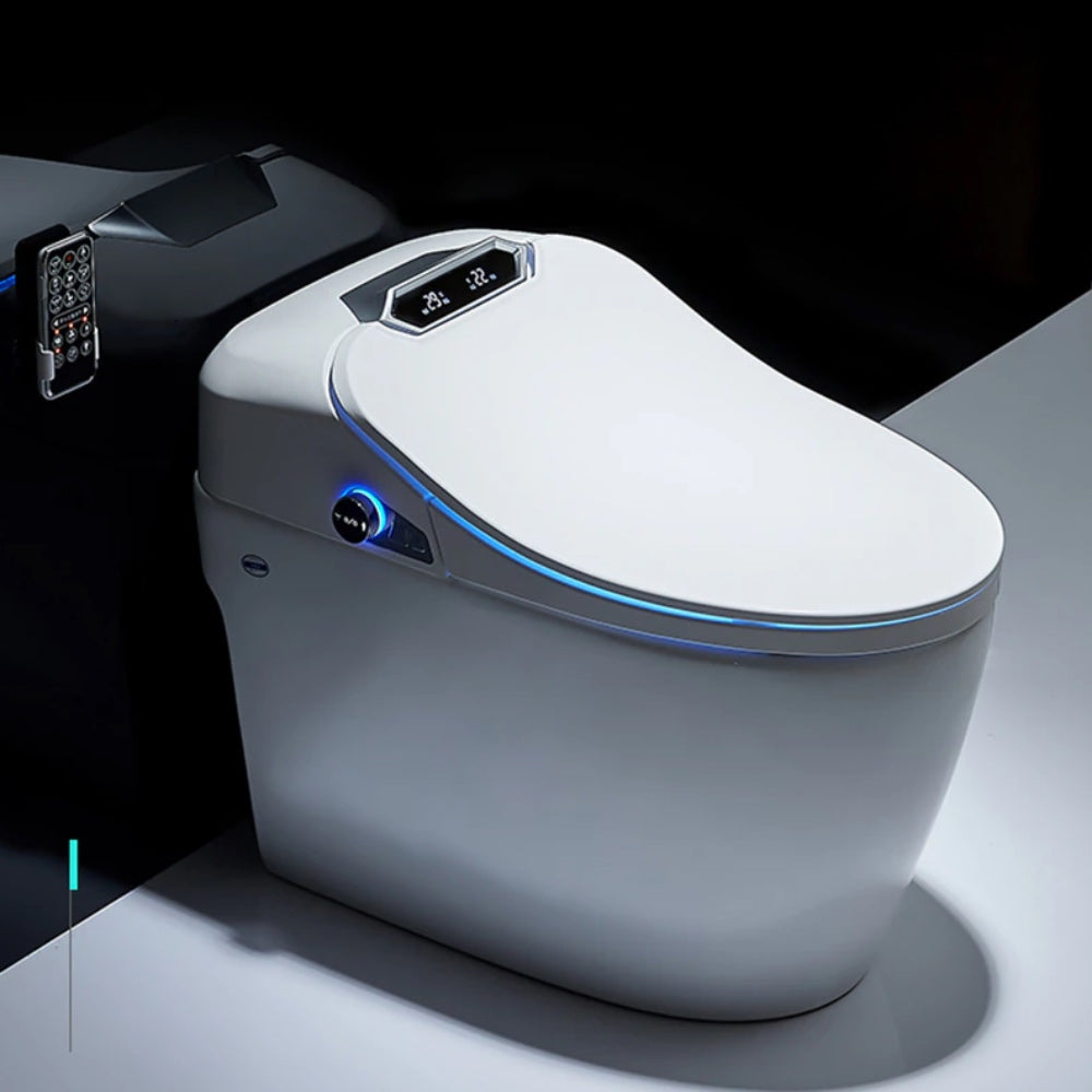 VIDEC TD-81E Electronic Bidet Smart Toilet, Auto Open/Close Lid & Seat with Radar and Foot Sensor, Auto Flushing, Unlimited & Filtered Warm Water, 6 Modes Spa Wash, Warm Air Dryer, Deodorizer, Heated Seat, Night Light/LED, Remote Control.