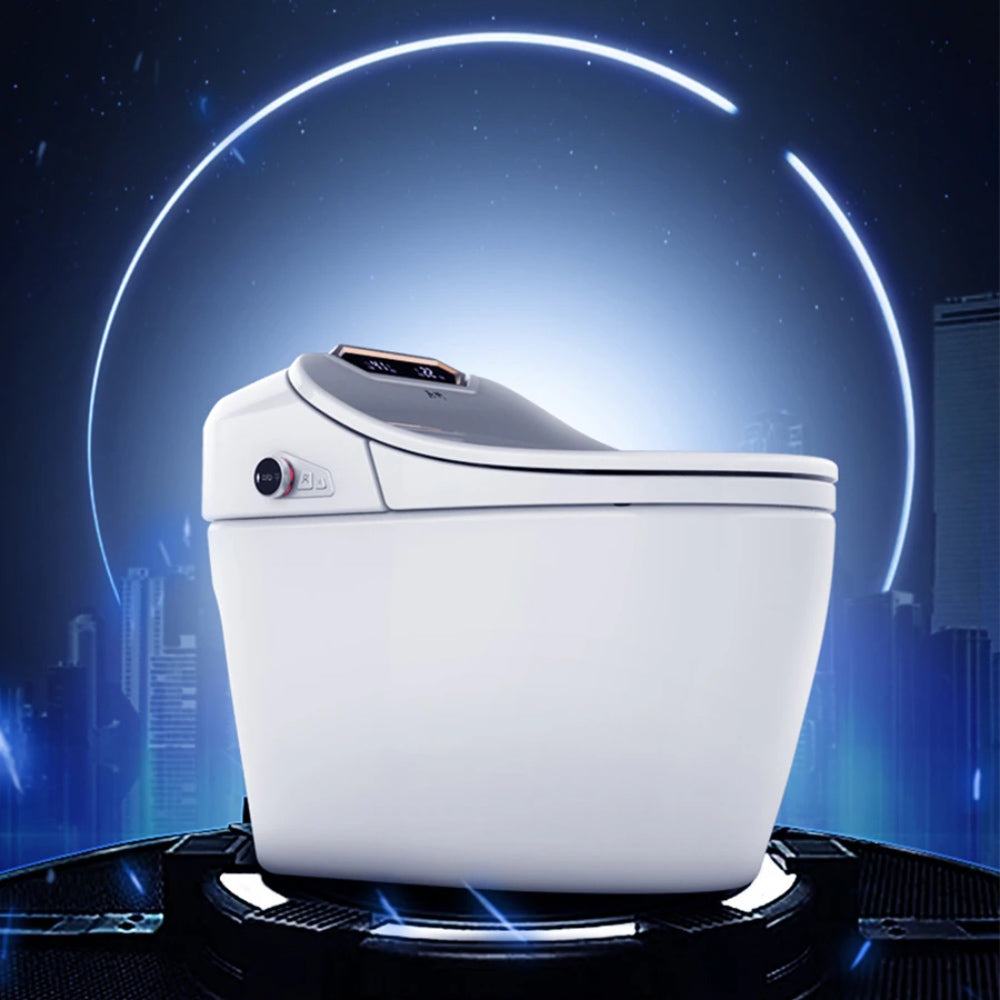 VIDEC TD-81E Electronic Bidet Smart Toilet, Auto Open/Close Lid & Seat with Radar and Foot Sensor, Auto Flushing, Unlimited & Filtered Warm Water, 6 Modes Spa Wash, Warm Air Dryer, Deodorizer, Heated Seat, Night Light/LED, Remote Control.