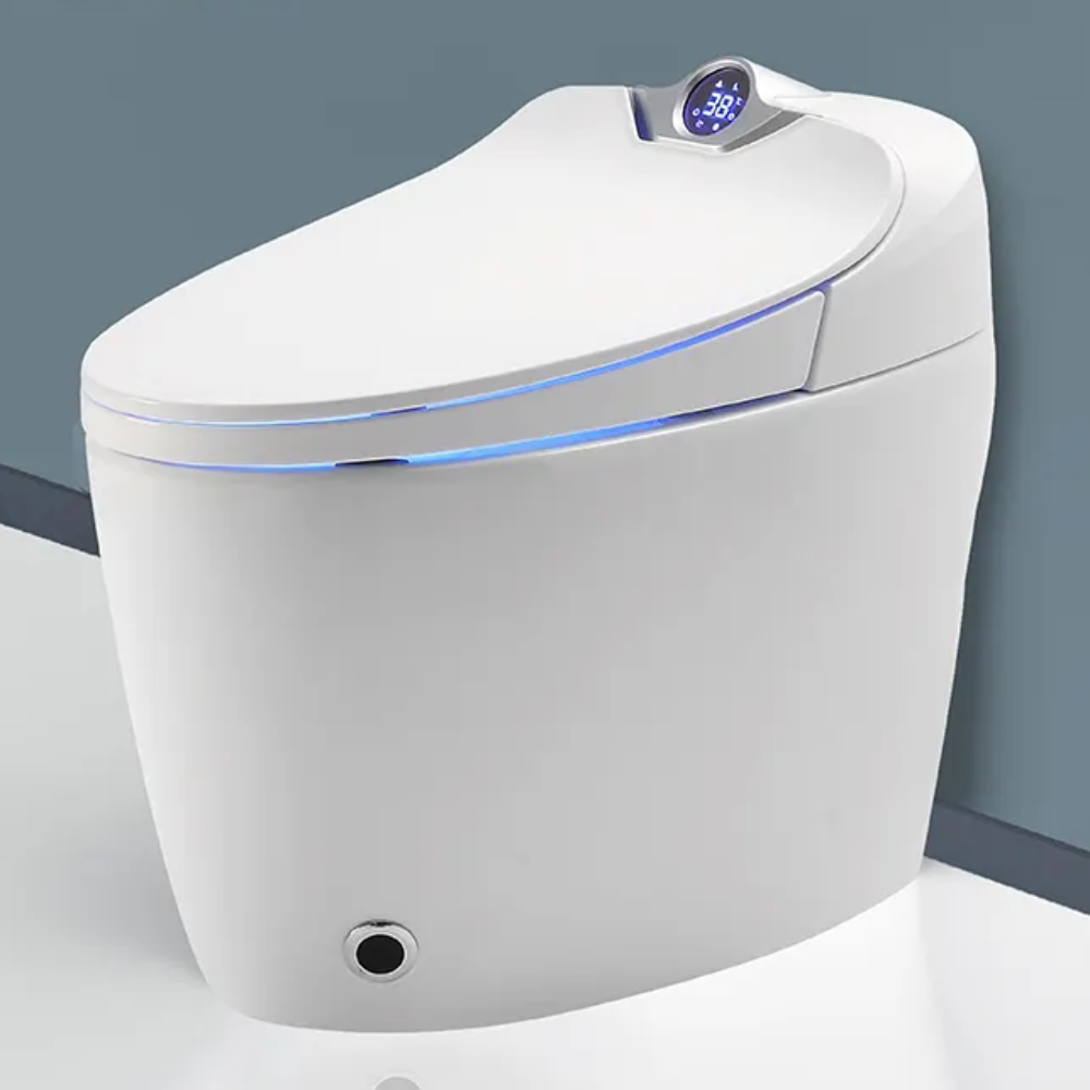 VIDEC TD-82E Electronic Bidet Smart Toilet, Auto Open/Close Lid & Seat with Radar and Foot Sensor, Auto Flushing, Unlimited & Filtered Warm Water, 6 Modes Spa Wash, Warm Air Dryer, Deodorizer, Heated Seat, Night Light/LED, Remote Control.