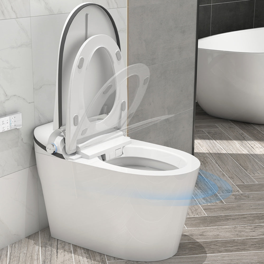 VIDEC TD-83E Electronic Bidet Smart Toilet, Auto Open/Close Lid & Seat with Radar and Foot Sensor, Auto Flushing, Unlimited & Filtered Warm Water, 6 Modes Spa Wash, Warm Air Dryer, Deodorizer, Heated Seat, Night Light/LED, Remote Control.