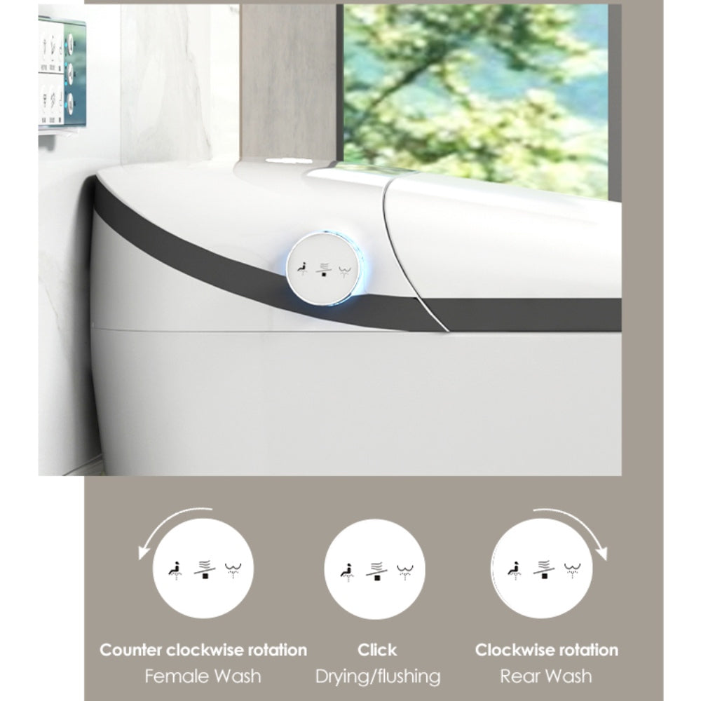 VIDEC TD-83E Electronic Bidet Smart Toilet, Auto Open/Close Lid & Seat with Radar and Foot Sensor, Auto Flushing, Unlimited & Filtered Warm Water, 6 Modes Spa Wash, Warm Air Dryer, Deodorizer, Heated Seat, Night Light/LED, Remote Control.