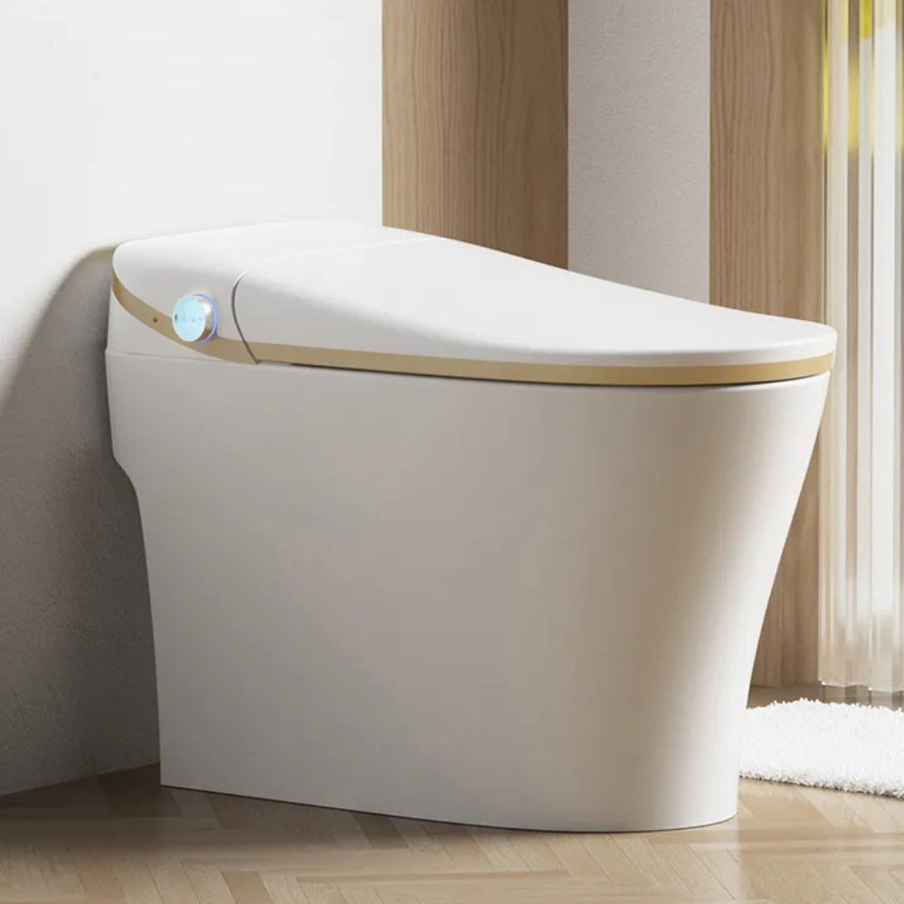 VIDEC TD-84E Electronic Bidet Smart Toilet, Auto Open/Close Lid & Seat with Radar and Foot Sensor, Auto Flushing, Unlimited & Filtered Warm Water, 6 Modes Spa Wash, Warm Air Dryer, Deodorizer, Heated Seat, Night Light/LED, Remote Control.