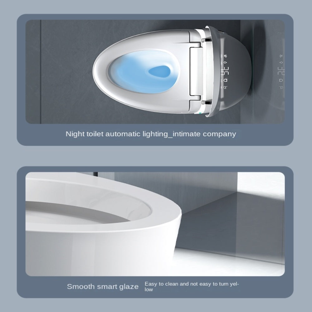 VIDEC TD-86E Electronic Bidet Smart Toilet, Auto Open/Close Lid & Seat with Radar and Foot Sensor, Auto Flushing, Unlimited & Filtered Warm Water, 6 Modes Spa Wash, Warm Air Dryer, Deodorizer, Heated Seat, Night Light/LED, AI/Remote Control.