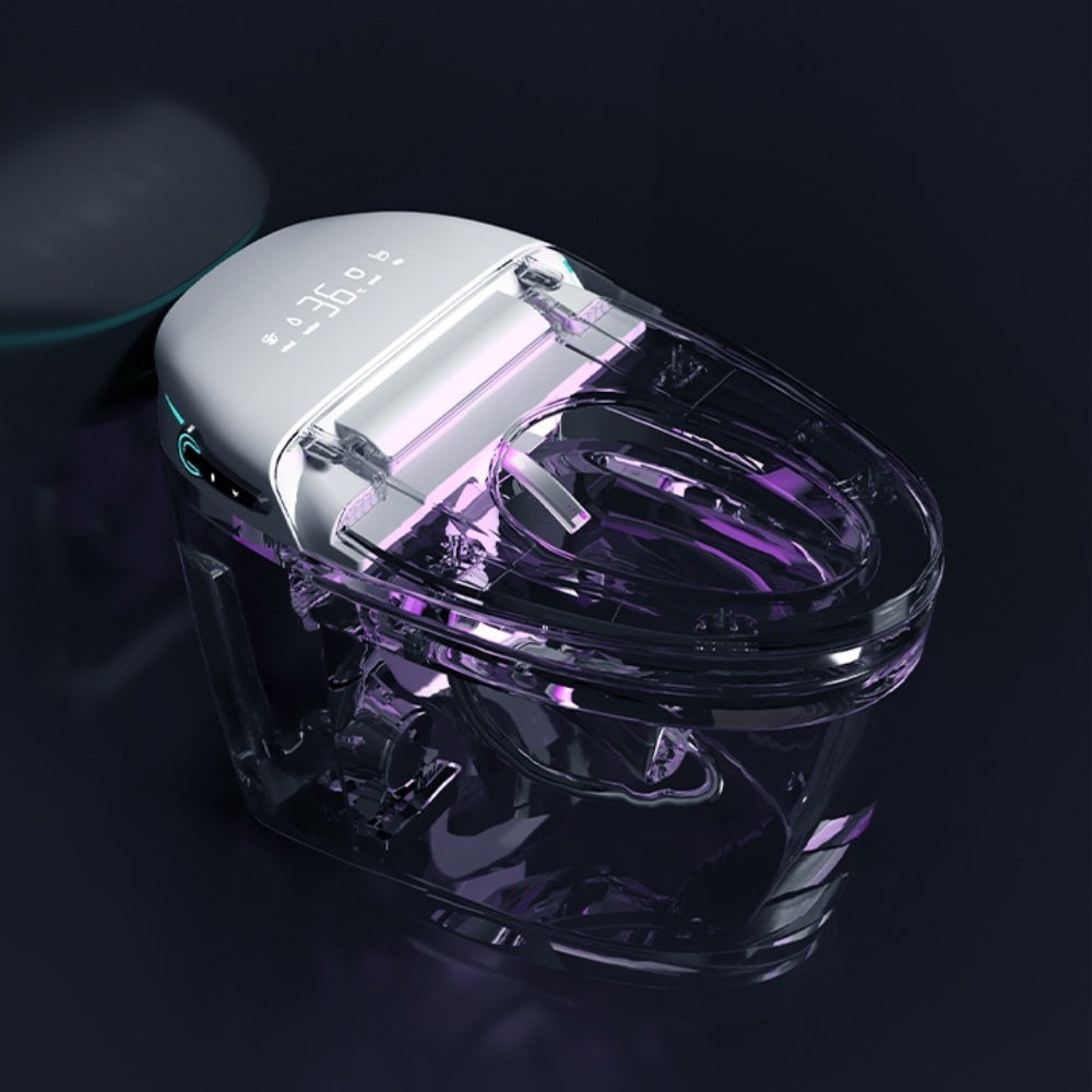 VIDEC TD-86E Electronic Bidet Smart Toilet, Auto Open/Close Lid & Seat with Radar and Foot Sensor, Auto Flushing, Unlimited & Filtered Warm Water, 6 Modes Spa Wash, Warm Air Dryer, Deodorizer, Heated Seat, Night Light/LED, AI/Remote Control.