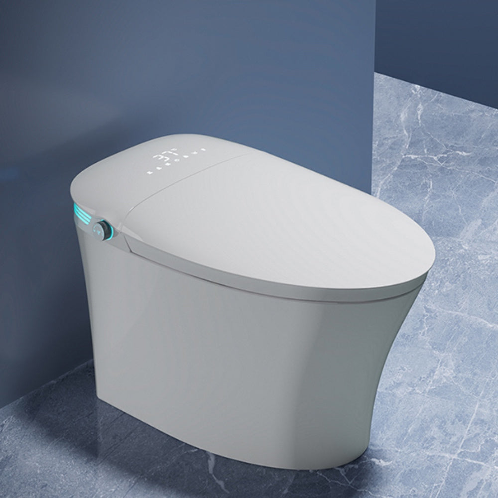 VIDEC TD-87E Electronic Bidet Smart Toilet, Auto Open/Close Lid & Seat with Radar and Foot Sensor, Auto Flushing, Unlimited & Filtered Warm Water, 6 Modes Spa Wash, Warm Air Dryer, Deodorizer, Heated Seat, Night Light/LED, AI/Remote Control.