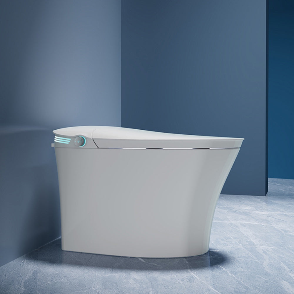 VIDEC TD-87E Electronic Bidet Smart Toilet, Auto Open/Close Lid & Seat with Radar and Foot Sensor, Auto Flushing, Unlimited & Filtered Warm Water, 6 Modes Spa Wash, Warm Air Dryer, Deodorizer, Heated Seat, Night Light/LED, AI/Remote Control.