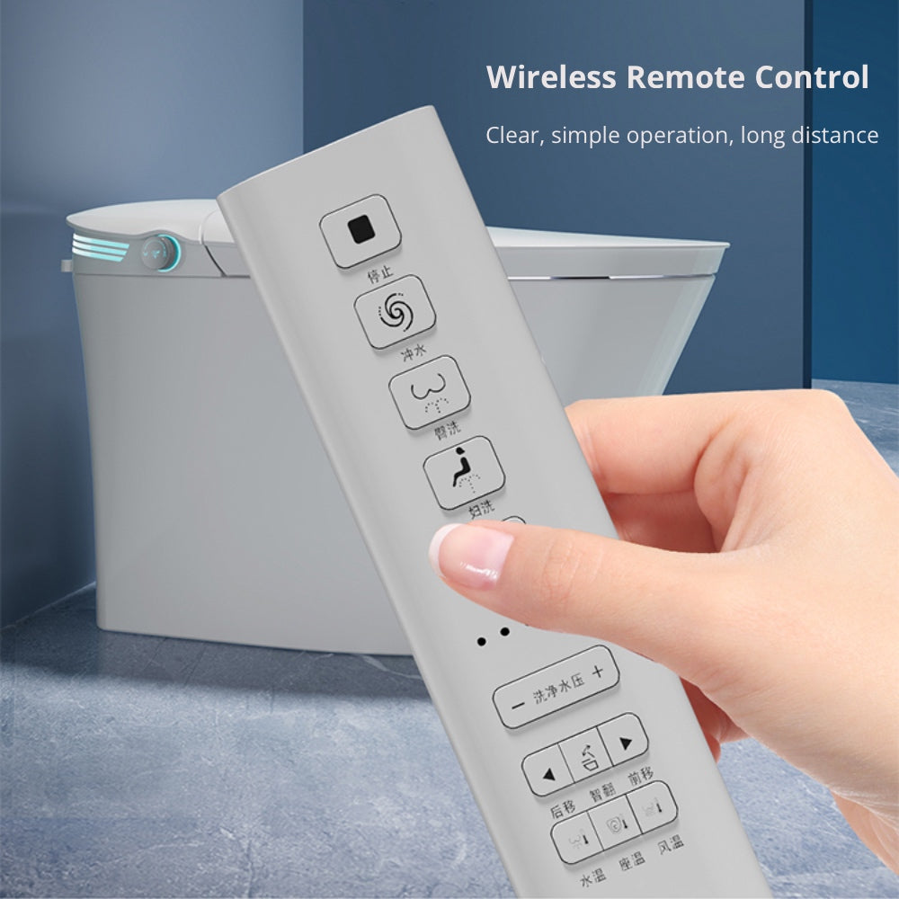 VIDEC TD-87E Electronic Bidet Smart Toilet, Auto Open/Close Lid & Seat with Radar and Foot Sensor, Auto Flushing, Unlimited & Filtered Warm Water, 6 Modes Spa Wash, Warm Air Dryer, Deodorizer, Heated Seat, Night Light/LED, AI/Remote Control.