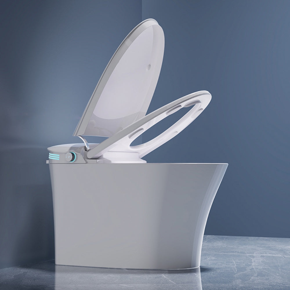 VIDEC TD-87E Electronic Bidet Smart Toilet, Auto Open/Close Lid & Seat with Radar and Foot Sensor, Auto Flushing, Unlimited & Filtered Warm Water, 6 Modes Spa Wash, Warm Air Dryer, Deodorizer, Heated Seat, Night Light/LED, AI/Remote Control.