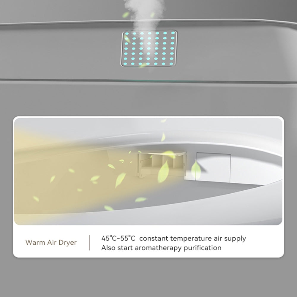 VIDEC TD-68ER Electronic Bidet Smart Toilet, Auto Open/Close Lid & Seat with Radar and Foot Sensor, Auto Flushing, Unlimited & Filtered Warm Water, 6 Modes Spa Wash, Warm Air Dryer, Deodorizer, Heated Seat, Night Light/LED, Remote Control.