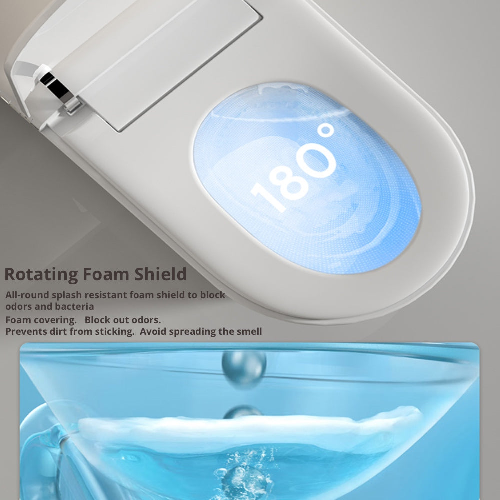 VIDEC TD-76E Electronic Bidet Smart Toilet, Auto Open/Close Lid & Seat with Radar and Foot Sensor, Auto Flushing, Unlimited & Filtered Warm Water, 6 Modes Spa Wash, Warm Air Dryer, Deodorizer, Heated Seat, Night Light/LED, Remote Control.