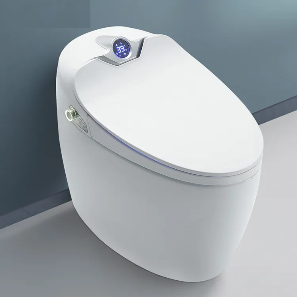 VIDEC TD-82E Electronic Bidet Smart Toilet, Auto Open/Close Lid & Seat with Radar and Foot Sensor, Auto Flushing, Unlimited & Filtered Warm Water, 6 Modes Spa Wash, Warm Air Dryer, Deodorizer, Heated Seat, Night Light/LED, Remote Control.