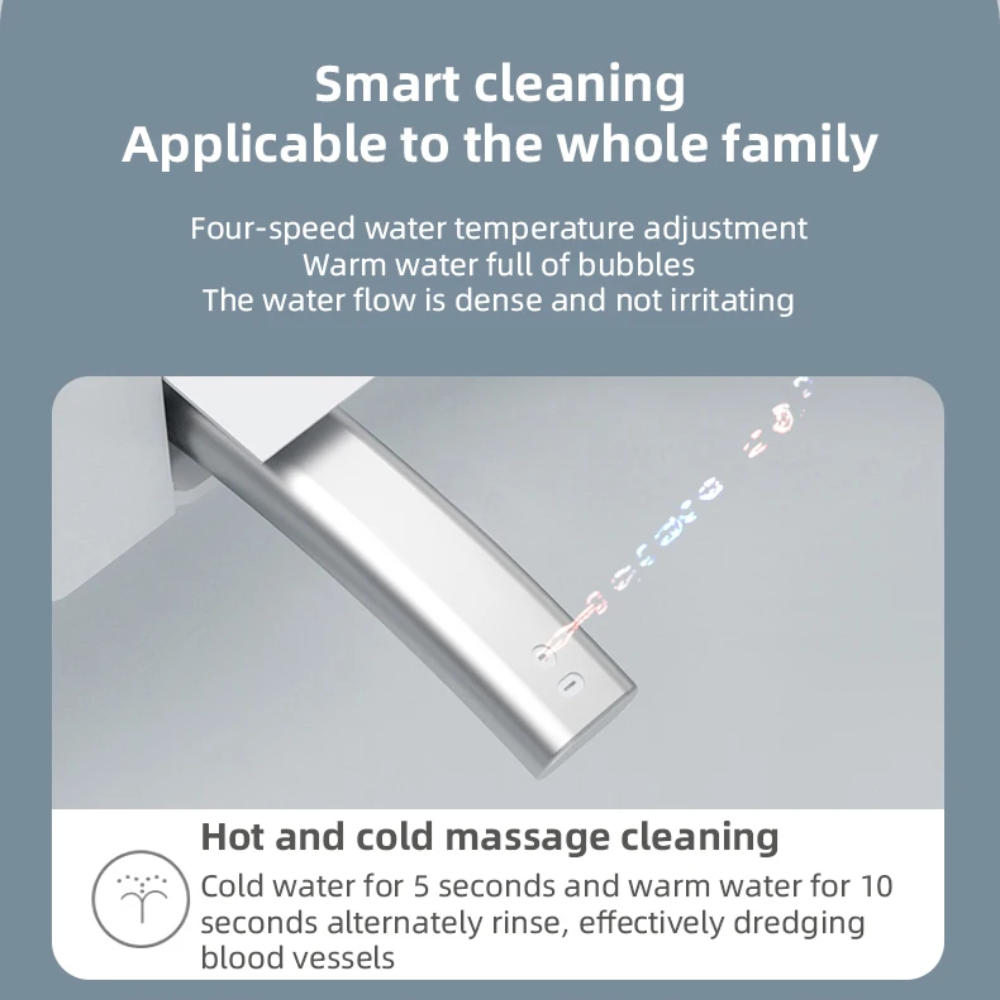 VIDEC TD-68ER Electronic Bidet Smart Toilet, Auto Open/Close Lid & Seat with Radar and Foot Sensor, Auto Flushing, Unlimited & Filtered Warm Water, 6 Modes Spa Wash, Warm Air Dryer, Deodorizer, Heated Seat, Night Light/LED, Remote Control.