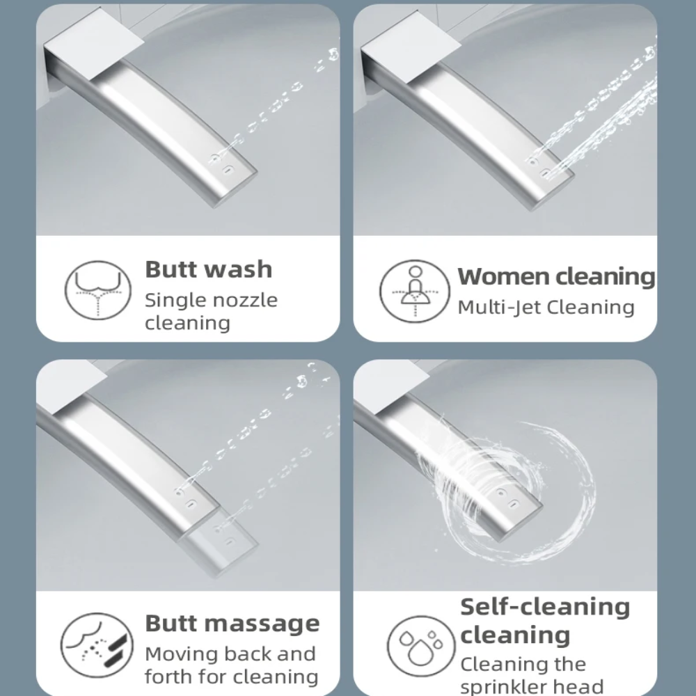 VIDEC TD-98E Electronic Bidet Smart Toilet, Auto Open/Close Lid & Seat with Radar and Foot Sensor, Auto Flushing, Unlimited & Filtered Warm Water, 6 Modes Spa Wash, Warm Air Dryer, Deodorizer, Heated Seat, Night Light/LED, Remote Control.