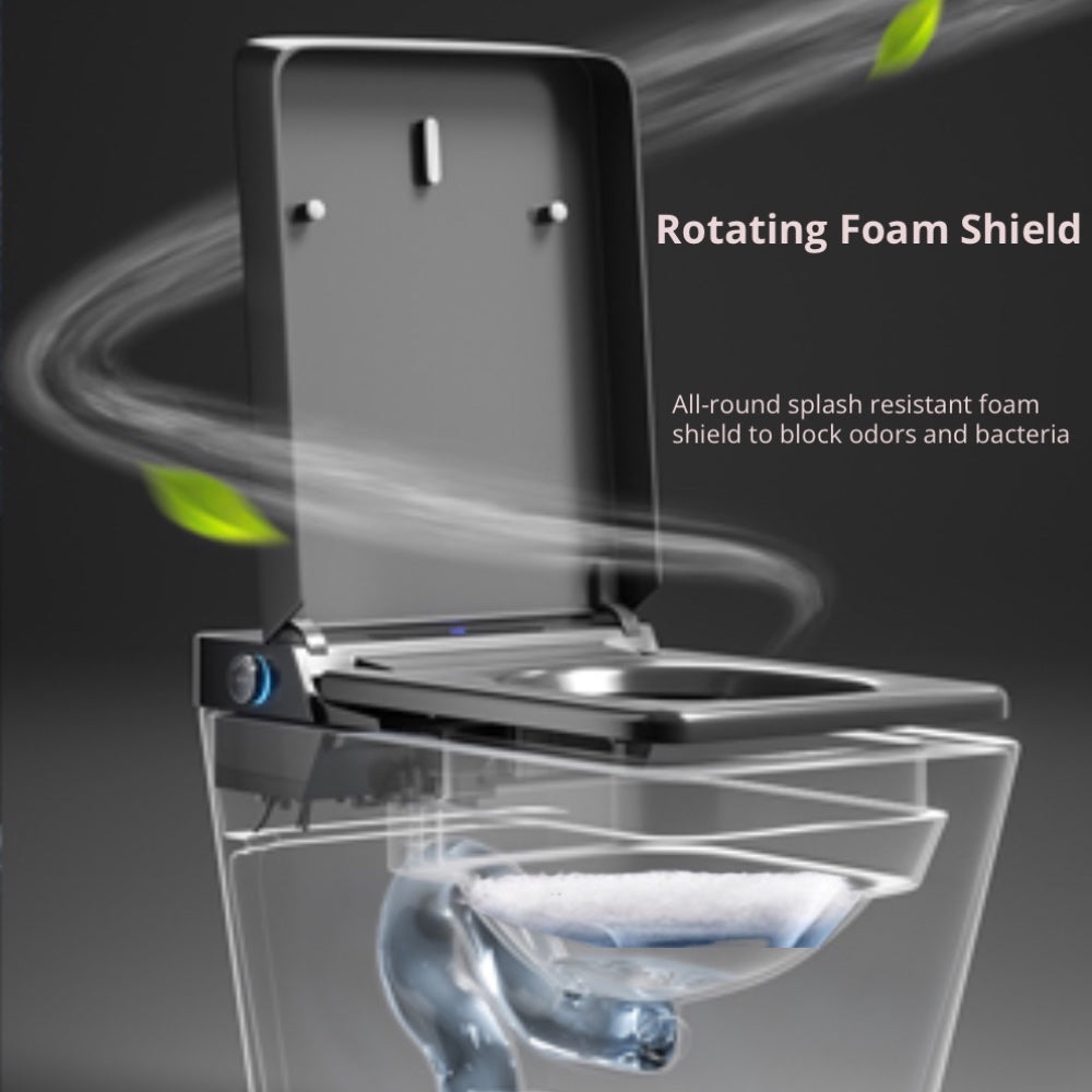 VIDEC TD-98E Electronic Bidet Smart Toilet, Auto Open/Close Lid & Seat with Radar and Foot Sensor, Auto Flushing, Unlimited & Filtered Warm Water, 6 Modes Spa Wash, Warm Air Dryer, Deodorizer, Heated Seat, Night Light/LED, Remote Control.