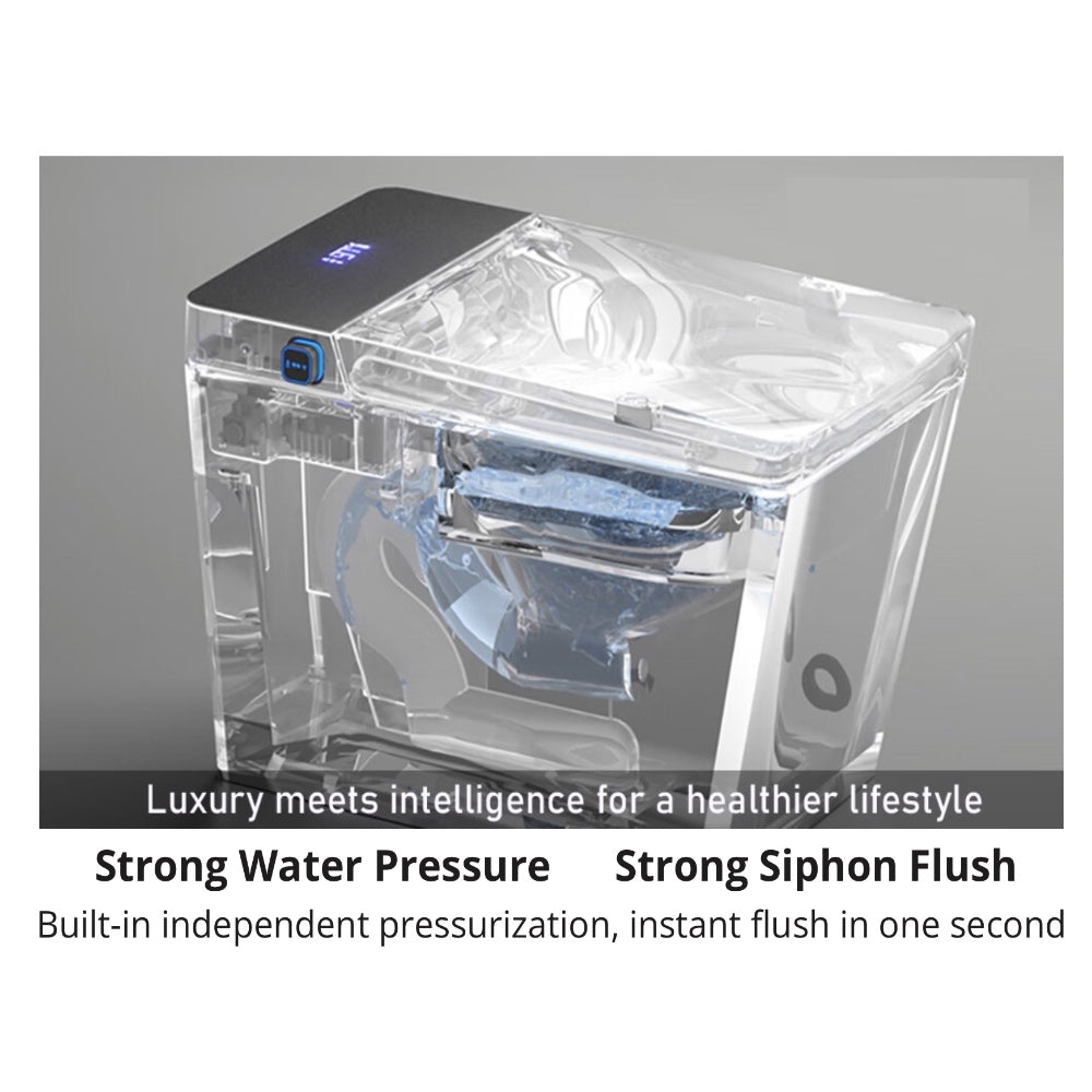 VIDEC TD-98E Electronic Bidet Smart Toilet, Auto Open/Close Lid & Seat with Radar and Foot Sensor, Auto Flushing, Unlimited & Filtered Warm Water, 6 Modes Spa Wash, Warm Air Dryer, Deodorizer, Heated Seat, Night Light/LED, Remote Control.