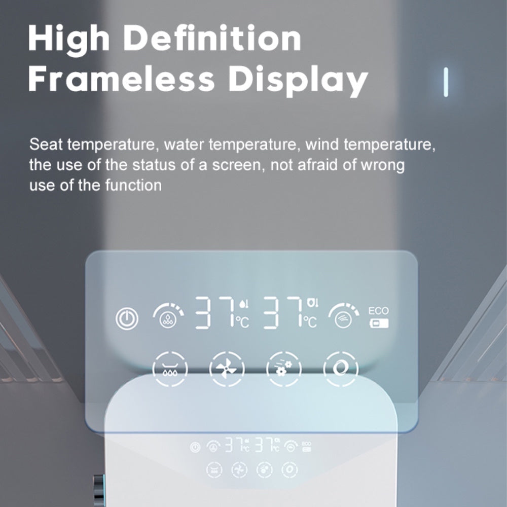 VIDEC TD-98E Electronic Bidet Smart Toilet, Auto Open/Close Lid & Seat with Radar and Foot Sensor, Auto Flushing, Unlimited & Filtered Warm Water, 6 Modes Spa Wash, Warm Air Dryer, Deodorizer, Heated Seat, Night Light/LED, Remote Control.