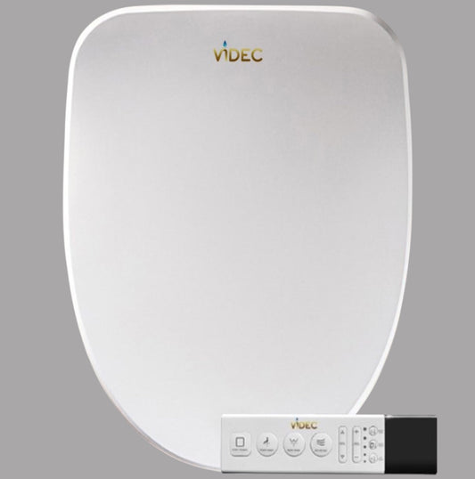VIDEC TY-22E Electronic  Bidet Smart Toilet Seat,  Filtered & Unlimited Warm Water, 8 Modes SPA Wash, Deodorizer, Warm Purified Air Dryer,   3 IN 1 STAINLESS STEEL NOZZLE .