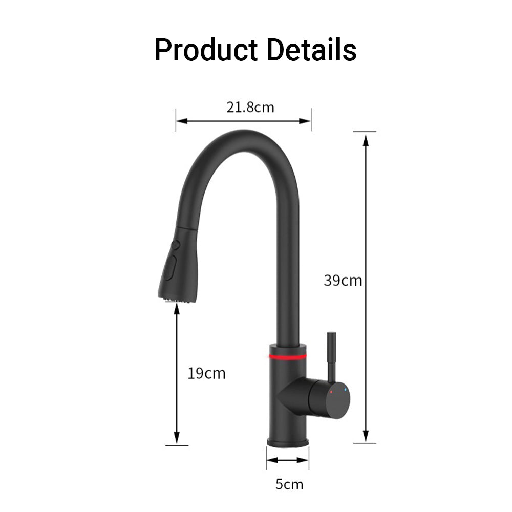 VIDEC KW-70R Smart Touch On Kitchen Faucet, 3 Modes Pull Down Sprayer, Smart Touch Sensor Activated, LED Temperature Control, Hands-Free Auto ON/OFF, Ceramic Valve, 360-Degree Rotation, 1 or 3 hole deck Plate.