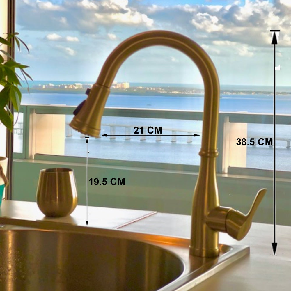 VIDEC KW-86J  Smart Kitchen Faucet, 3 Modes Pull Down Smart Sprayer, Ceramic Valve, 360-Degree Rotation, 1 or 3 Hole Deck Plate.