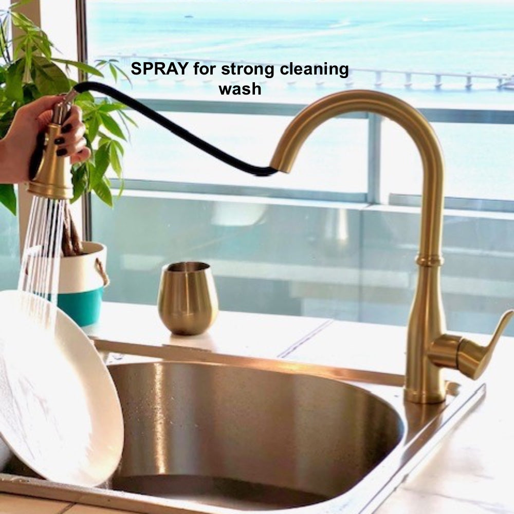 VIDEC KW-86J  Smart Kitchen Faucet, 3 Modes Pull Down Smart Sprayer, Ceramic Valve, 360-Degree Rotation, 1 or 3 Hole Deck Plate.