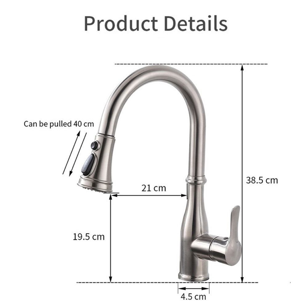 VIDEC KW-86SN Smart Kitchen Faucet, 3 Modes Pull Down Smart Sprayer, Ceramic Valve, 360-Degree Rotation, 1 or 3 Hole Deck Plate.