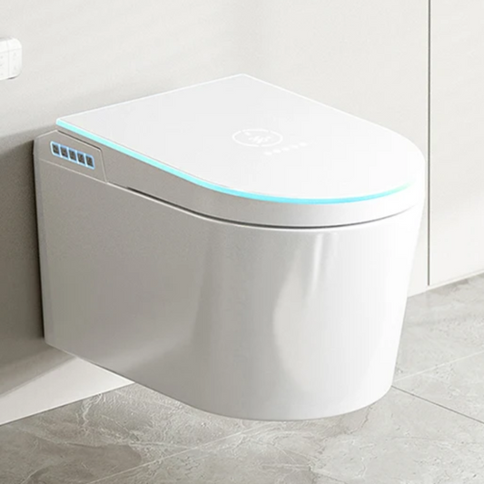 VIDEC TD-130W Wall Mounted Smart Toilet, Auto Open/Close Lid & Seat with Radar and Foot Sensor, Auto Flushing, Unlimited & Filtered Warm Water, 6 Modes Spa Wash, Warm Air Dryer, Heated Seat, Remote Control.