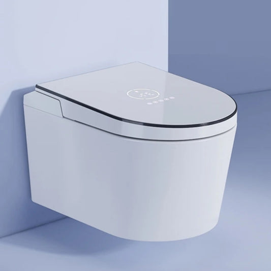 VIDEC TD-133W Wall Mounted Smart Toilet, Auto Open/Close Lid & Seat with Radar and Foot Sensor, Auto Flushing, Unlimited & Filtered Warm Water, 6 Modes Spa Wash, Warm Air Dryer, Heated Seat, Remote Control.