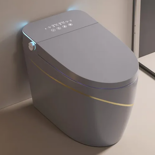 VIDEC TD-68EG Electronic Bidet Smart Toilet, Auto Open/Close Lid & Seat with Radar and Foot Sensor, Auto Flushing, Unlimited & Filtered Warm Water, 6 Modes Spa Wash, Warm Air Dryer, Deodorizer, Heated Seat, Night Light/LED, Remote Control.