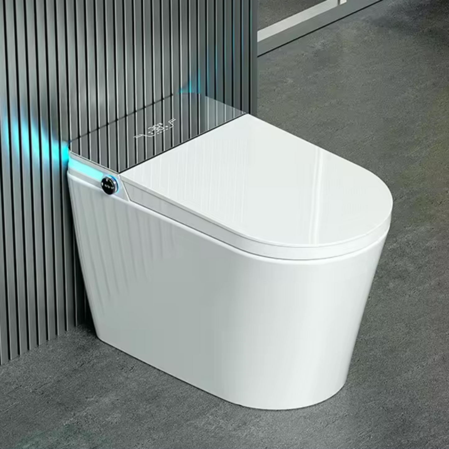 VIDEC TD-76E  Electronic Bidet Smart Toilet, Auto Open/Close Lid & Seat with Radar and Foot Sensor, Auto Flushing, Unlimited & Filtered Warm Water, 6 Modes Spa Wash, Warm Air Dryer, Deodorizer, Heated Seat, Night Light/LED, Remote Control.