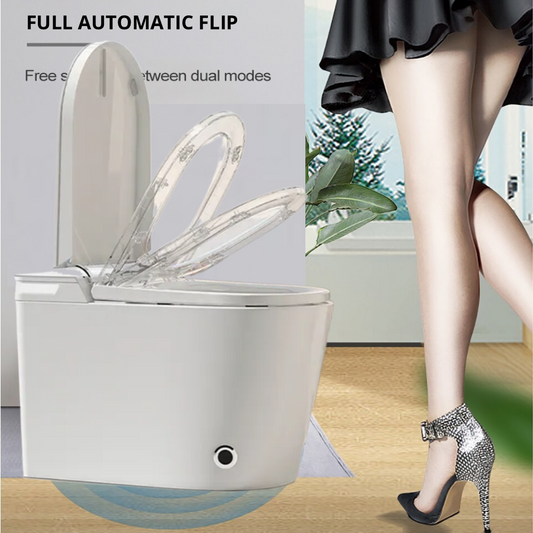 VIDEC TD-76EG Electronic Bidet Smart Toilet, Auto Open/Close Lid & Seat with Radar and Foot Sensor, Auto Flushing, Unlimited & Filtered Warm Water, 6 Modes Spa Wash, Warm Air Dryer, Deodorizer, Heated Seat, Night Light/LED, Remote Control.