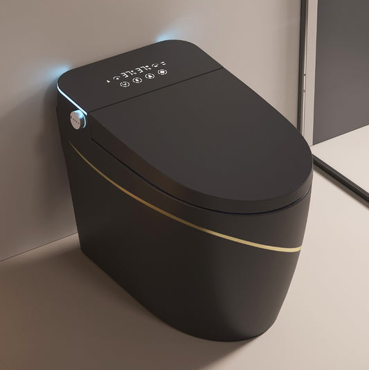 VIDEC TD-68EB Electronic Bidet Smart Toilet, Auto Open/Close Lid & Seat with Radar and Foot Sensor, Auto Flushing, Unlimited & Filtered Warm Water, 6 Modes Spa Wash, Warm Air Dryer, Deodorizer, Heated Seat, Night Light/LED, Remote Control.