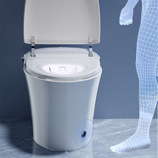 VIDEC TD-87E Electronic Bidet Smart Toilet, Auto Open/Close Lid & Seat with Radar and Foot Sensor, Auto Flushing, Unlimited & Filtered Warm Water, 6 Modes Spa Wash, Warm Air Dryer, Deodorizer, Heated Seat, Night Light/LED, AI/Remote Control.