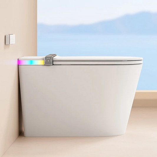 VIDEC TD-89E Electronic Bidet Smart Toilet, Auto Open/Close Lid & Seat with Radar and Foot Sensor, Auto Flushing, Unlimited & Filtered Warm Water, 6 Modes Spa Wash, Warm Air Dryer, Deodorizer, Heated Seat, Night Light/LED, AI / Remote Control..