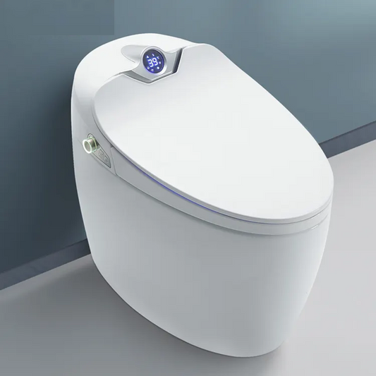 VIDEC TD-82E Electronic Bidet Smart Toilet, Auto Open/Close Lid & Seat with Radar and Foot Sensor, Auto Flushing, Unlimited & Filtered Warm Water, 6 Modes Spa Wash, Warm Air Dryer, Deodorizer, Heated Seat, Night Light/LED, Remote Control.