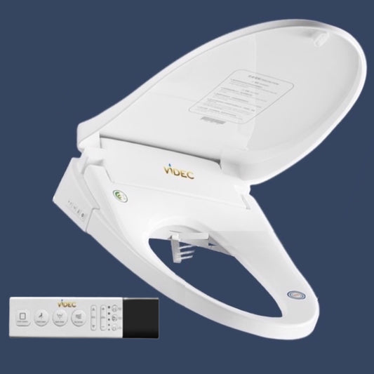 VIDEC TY-22E Electronic Bidet Smart Toilet Seat, Filtered & Unlimited Warm Water, 8 Modes SPA Wash, Deodorizer, Warm Purified Air Dryer, 3 IN 1 STAINLESS STEEL NOZZLE .